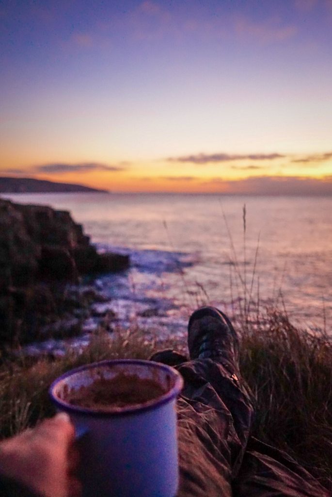 Sunrise Jurassic Coast hiking new year 